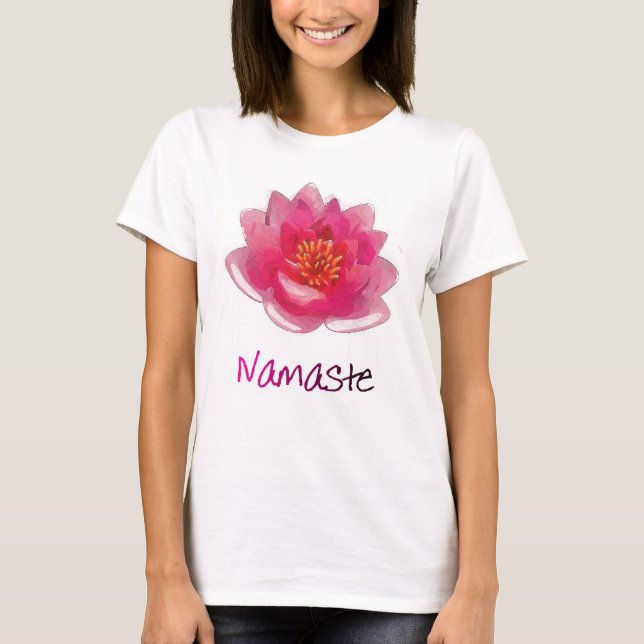T-shirt Cadeaux de yoga de "Namaste" de fleur de Lotus (Devant)