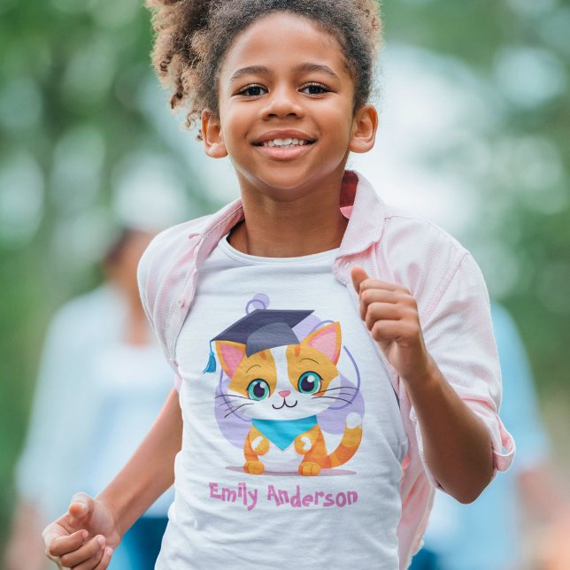 T-shirt Cadeaux d'études de chats mignons pour les enfants (Cute Cat Graduation Gifts for Kindergarteners)