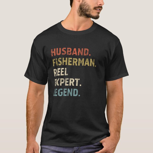 T-shirt Cadeaux d'expert de moulinet de pêcheur de mari po (Devant)