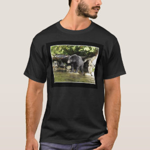 T-shirt Cadeaux d'ours noir "de tache saumonée"