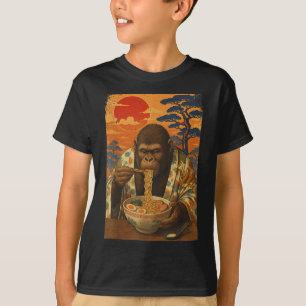 T-shirt Cadeaux drôles de Bigfoot mangeant des nouilles ja