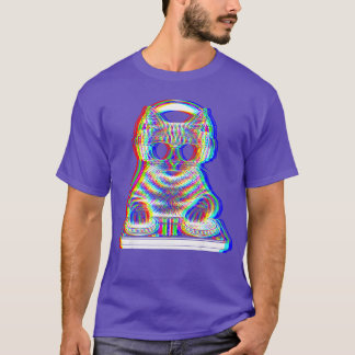 T-shirt Cadeaux drôles de musique EDM DJ Cat pour les amat