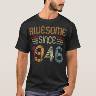 T-shirt Cadeaux Fabriqués en 1946 80e 80 Ans Rétro Né en