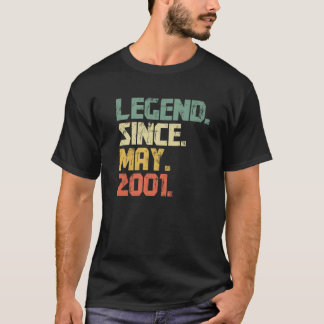 T-shirt Cadeaux femmes de 20 ans - Légende depuis mai 2001