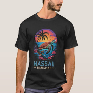 T-shirt Cadeaux Nassau Bahamas Tortue de Mer Coucher de So
