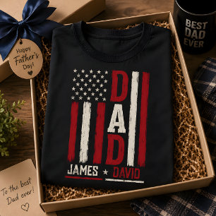 T-shirt Cadeaux Papa Drapeau Américain Papa Cadeaux Patrio