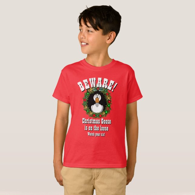 T-shirt Cadeaux personnalisés de Noël NOËL GOOSE LOOSE (Devant entier)