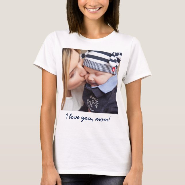 T-shirt Cadeaux Personnalisés Pour Maman Ajouter Votre Pho (Devant)