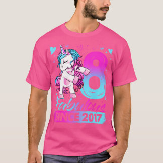 T-shirt Cadeaux Unicorne 8 Ans Pour Filles 8E Anniversaire