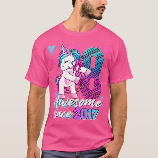 T-shirt Cadeaux Unicorne 8 Ans Pour Filles 8E Anniversaire