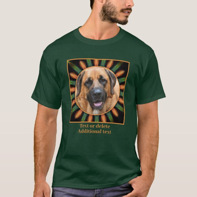 T-shirt Cadre Abstrait Vert Orange Créer Votre Propre Phot (Devant)