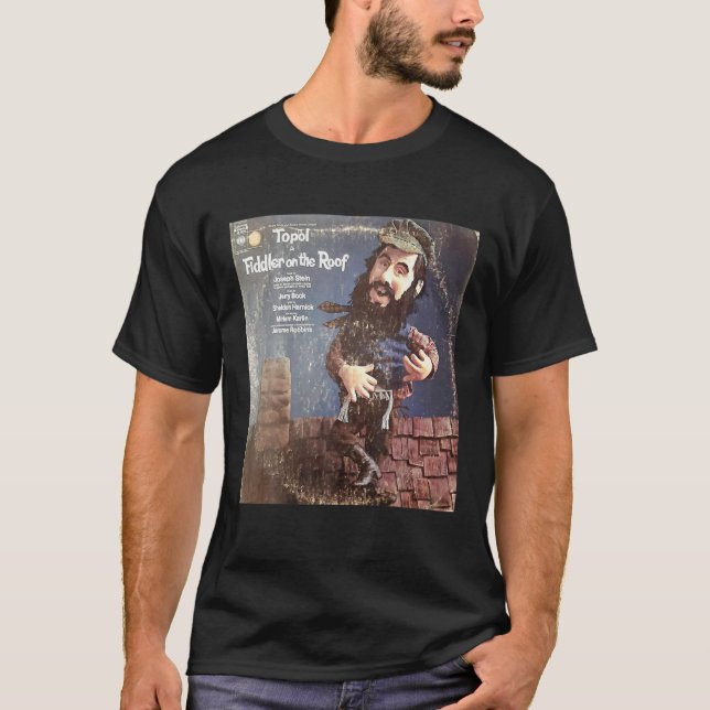 T-shirt Cadre Classique Musical Fiddler Design Sur Le Toit (Devant)