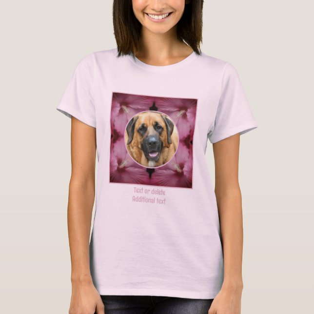 T-shirt Cadre de fleurs Hibiscus Créez votre propre animal (Devant)
