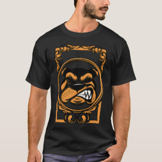 T-shirt cadre de tête de bouledogue