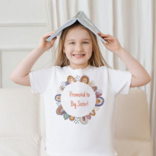 T-Shirt Cadre moderne Cute Boho Arc-en-ciel Big Sister