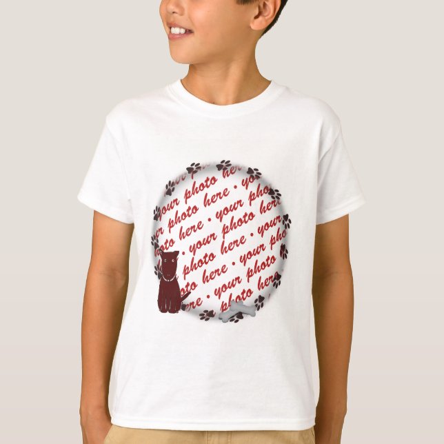 T-shirt Cadre photo Empreintes de pattes de chien (Devant)