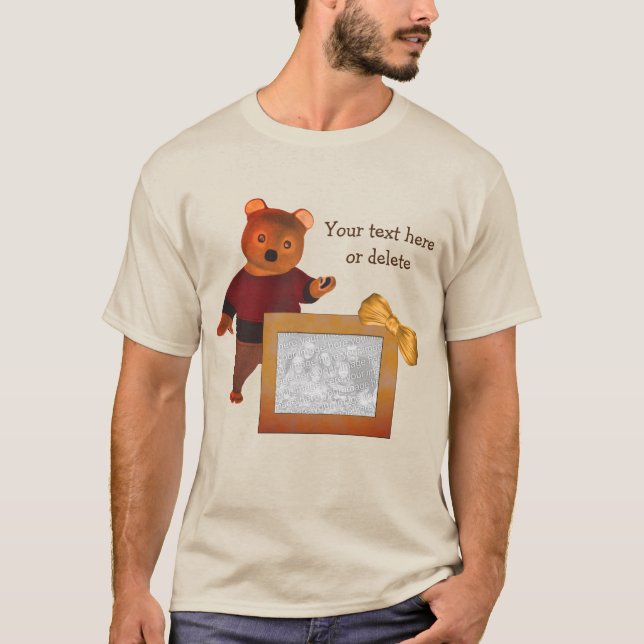 T-shirt Cadre photo personnalisé de l'ours mignon (Devant)