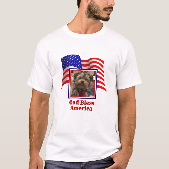 T-shirt Cadre photo personnalisé USA American Flag Patriot (Devant)
