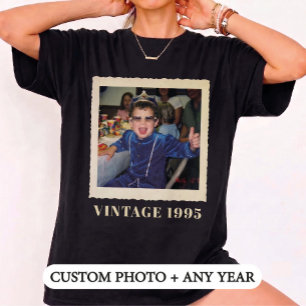 T-shirt Cadre photo rétro année de naissance personnalisé