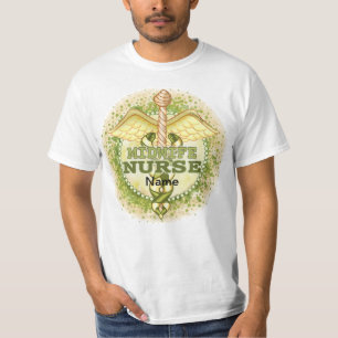 T-shirt Caducée de sage-femme infirmière en or