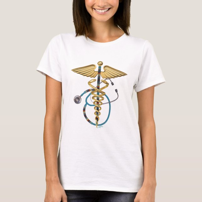 T-shirt Caducée et stéthoscope (Devant)