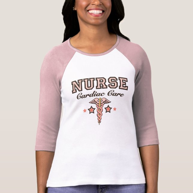 T-shirt Caducée raglan du Jersey d'infirmière cardiaque de (Devant)