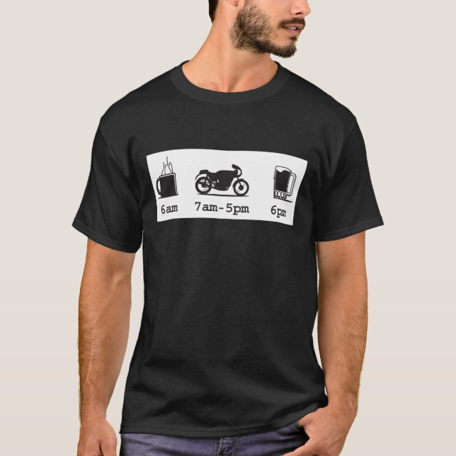 T-shirt Café, 2wheels, et bière - pour les chemises (Devant)
