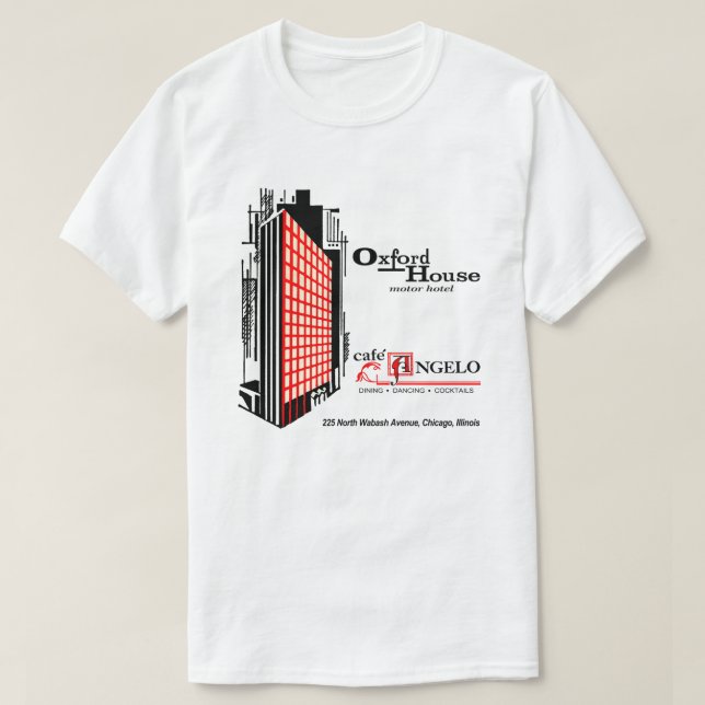 T-shirt Cafe Angelo, Oxford House, Chicago, IL (Design devant)