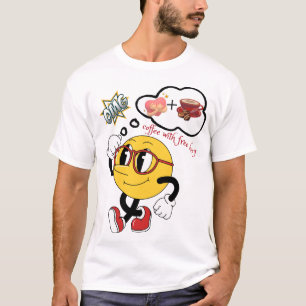 T-shirt ☕ Café Avec Hug 🤗 Gratuit Emoji de la pensée mi