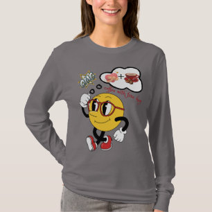 T-shirt ☕ Café Avec Hug 🤗 Gratuit Femme mignonne Emoji