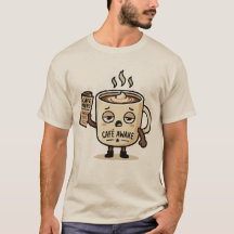 Café Awake Cute Sleepy Coffee Mascot Illustration