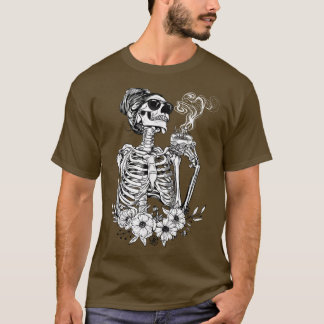 T-shirt Café Boire Squelette Lazy do-it-yourself Halloween
