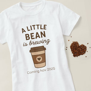 T-shirt Café Brown "Un Peu De Bean Brûle" Blanc