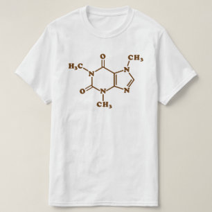 T-shirt Café caféine Formule chimique moléculaire
