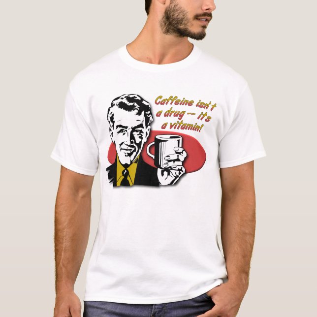 T-shirt Café Caféine Vitamine Chemise Drôle (Devant)