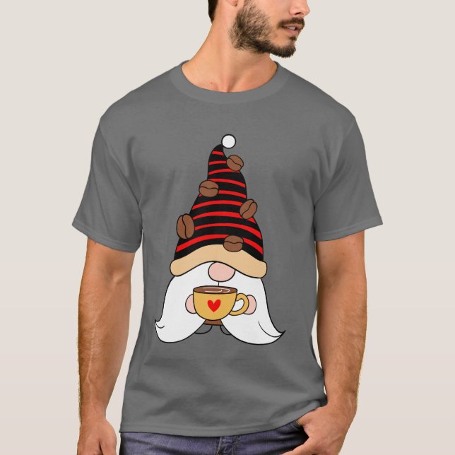 T-shirt Café Casquette Café Boire Gnome (Devant)