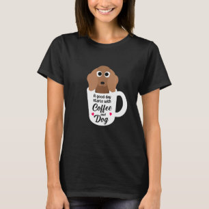 T-shirt Café Dachshund humoristique chien