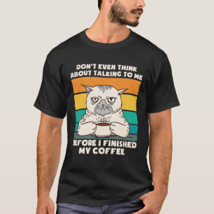 T-shirt Café de chat Je déteste les gens Vêtements de café