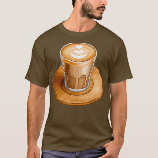 T-shirt café de cortado à la main T