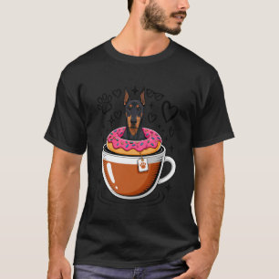 T-shirt Café Doberman Pinscher Beignet Dobbie