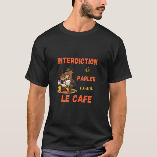 T-shirt Café Du Matin Horloge D'Alarme Difficile Avec Chou (Devant)