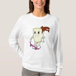 T-shirt Café en patinage avec skateboard