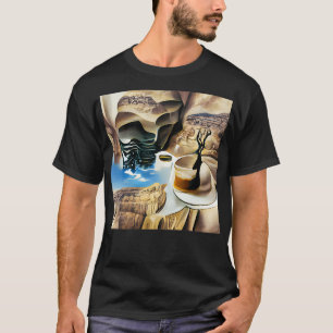 T-shirt Café en surréalisme d'un canyon
