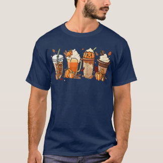 T-shirt Café épice citrouille Latte Automne Automne Salle 