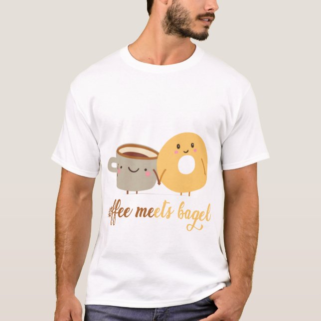 T-shirt café et bagel (Devant)