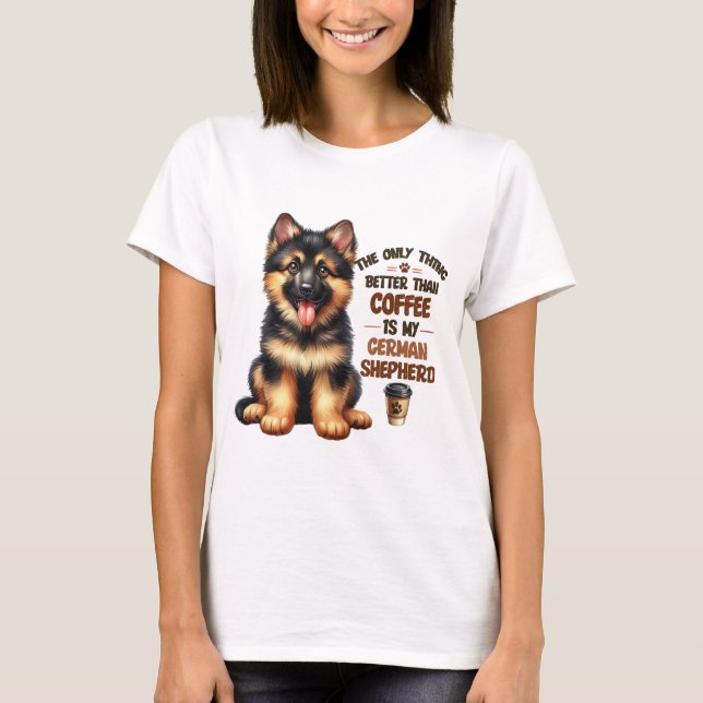 T-shirt Café Et Berger Allemand (Devant)