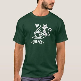 T-shirt Café et chat