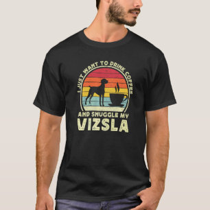 T-shirt Café et chien Vizsla Caféine Vizsla Papa Maman