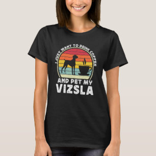 T-shirt Café et chien Vizsla Caféine Vizsla Papa Maman 1