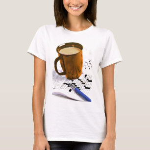 T-shirt Café et des mots croisé